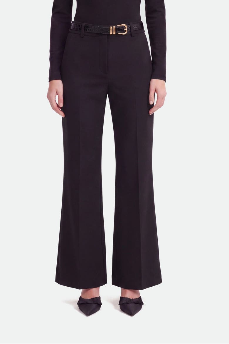 Belted Straight Leg Trousers, Main, color, Black
