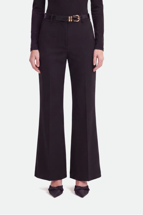 Belted Straight Leg Trousers