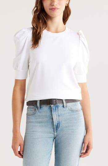 Caslon ® Puff Short Sleeve Sweatshirt In White