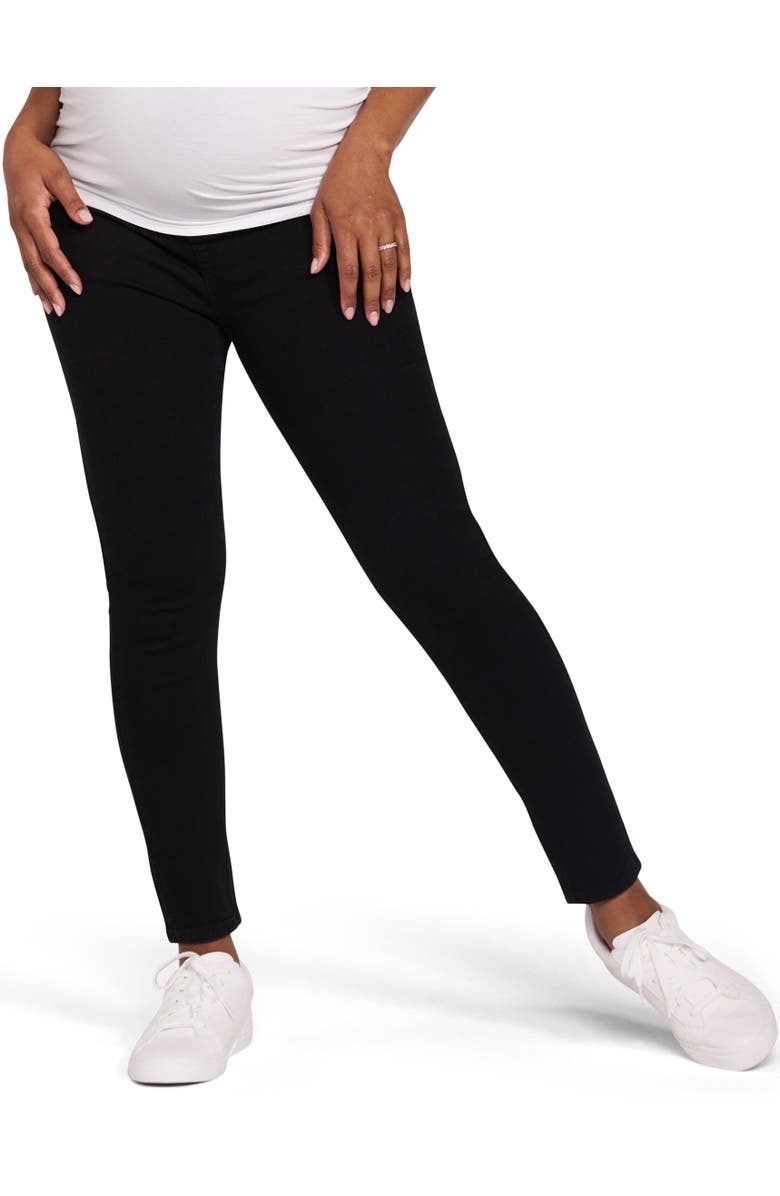 MOTHERHOOD MATERNITY Secret Fit Ankle Length Skinny Jeans, Alternate, color, Black