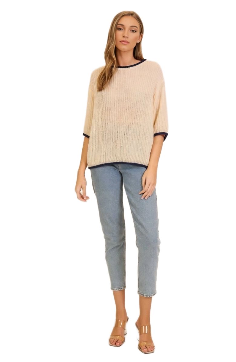 Knit and Lounge Knit Half-Sleeve Pullover Sweater, Main, color,