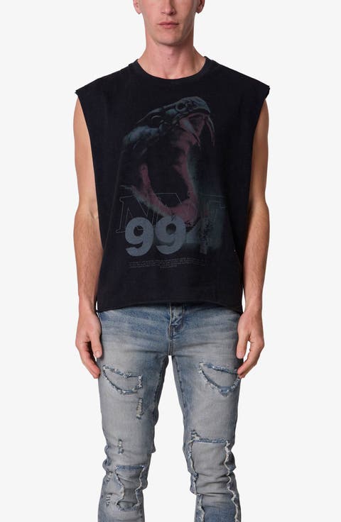 Snake Venom Sleeveless Graphic Cutoff T-Shirt