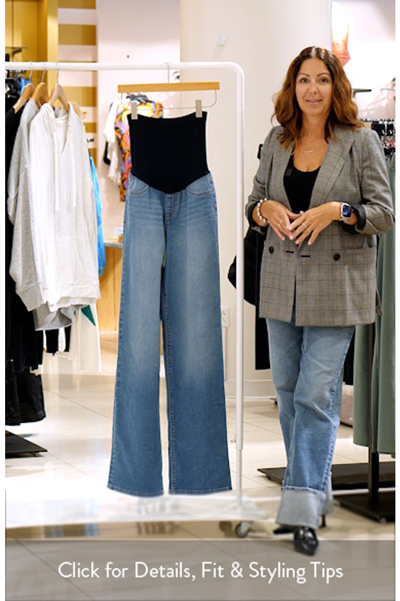 Over the Bump Raw Hem Maternity Slim Girlfriend Jeans video