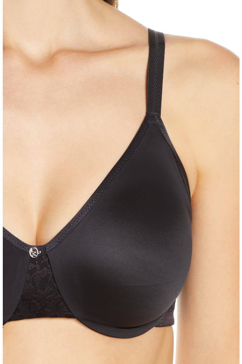 Smooth Profile Underwire Minimizer Bra, Alternate, color, BLACK