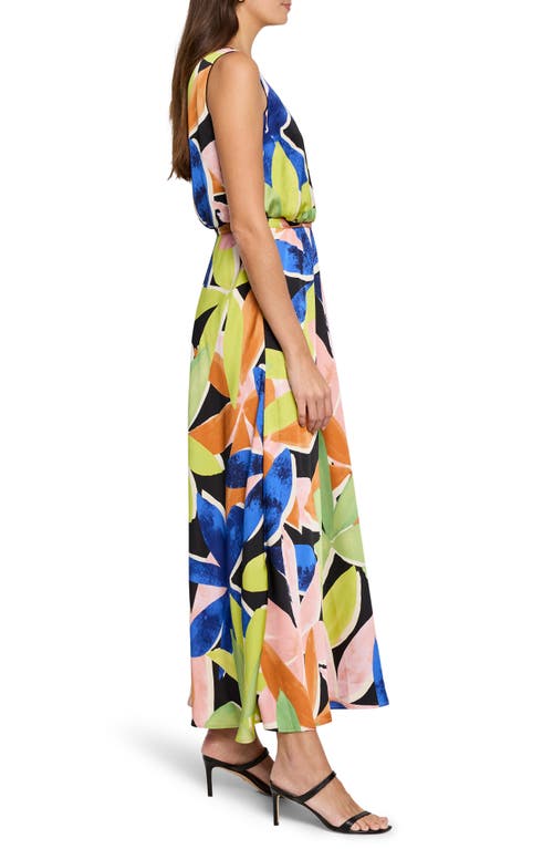 Nic + Zoe Nic+zoe Bianca Mega Blooms Sleeveless Maxi Dress In Green Multi