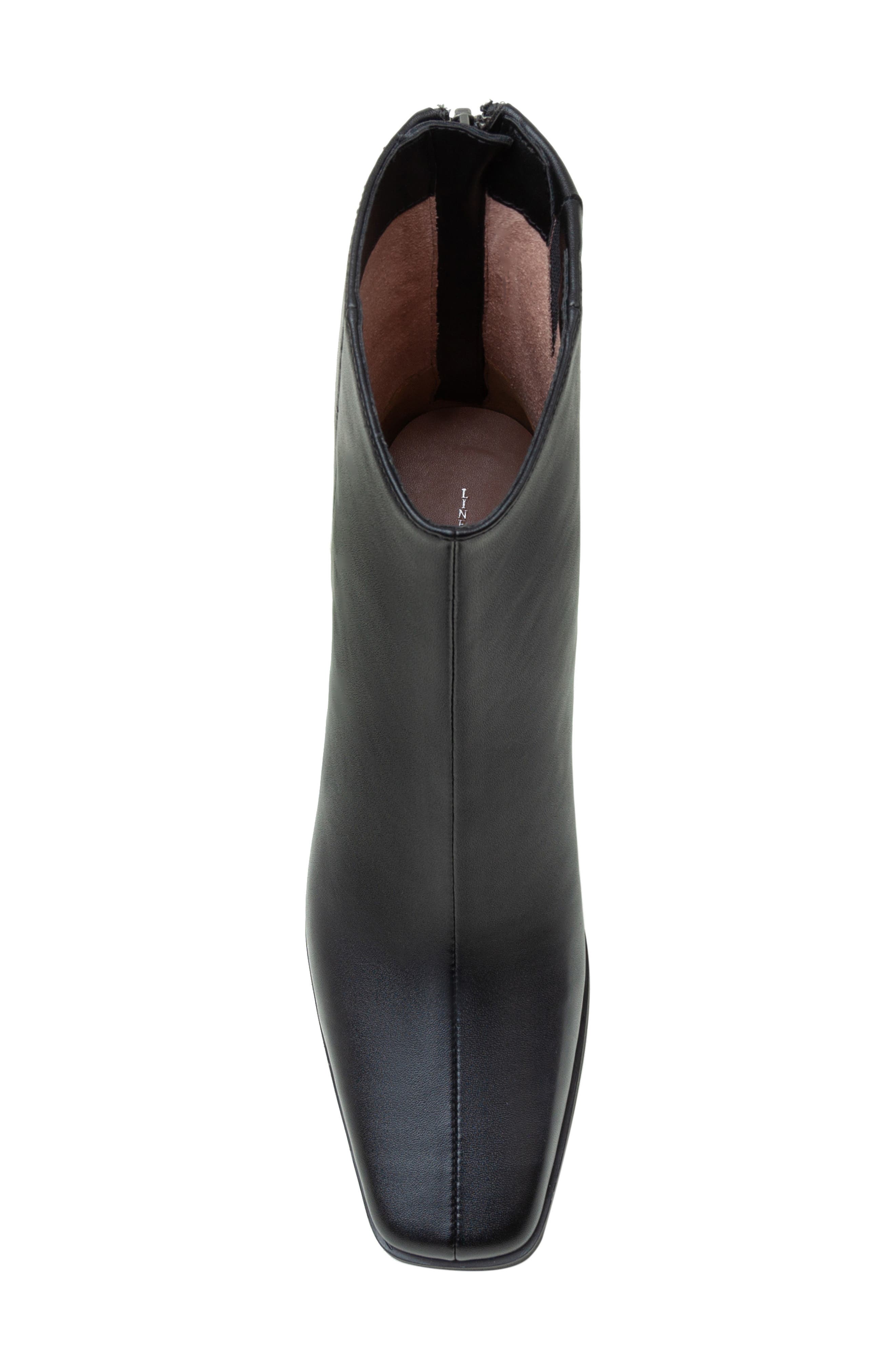 Linea Paolo Sage Square Toe Bootie, Alternate, color, Black/Black