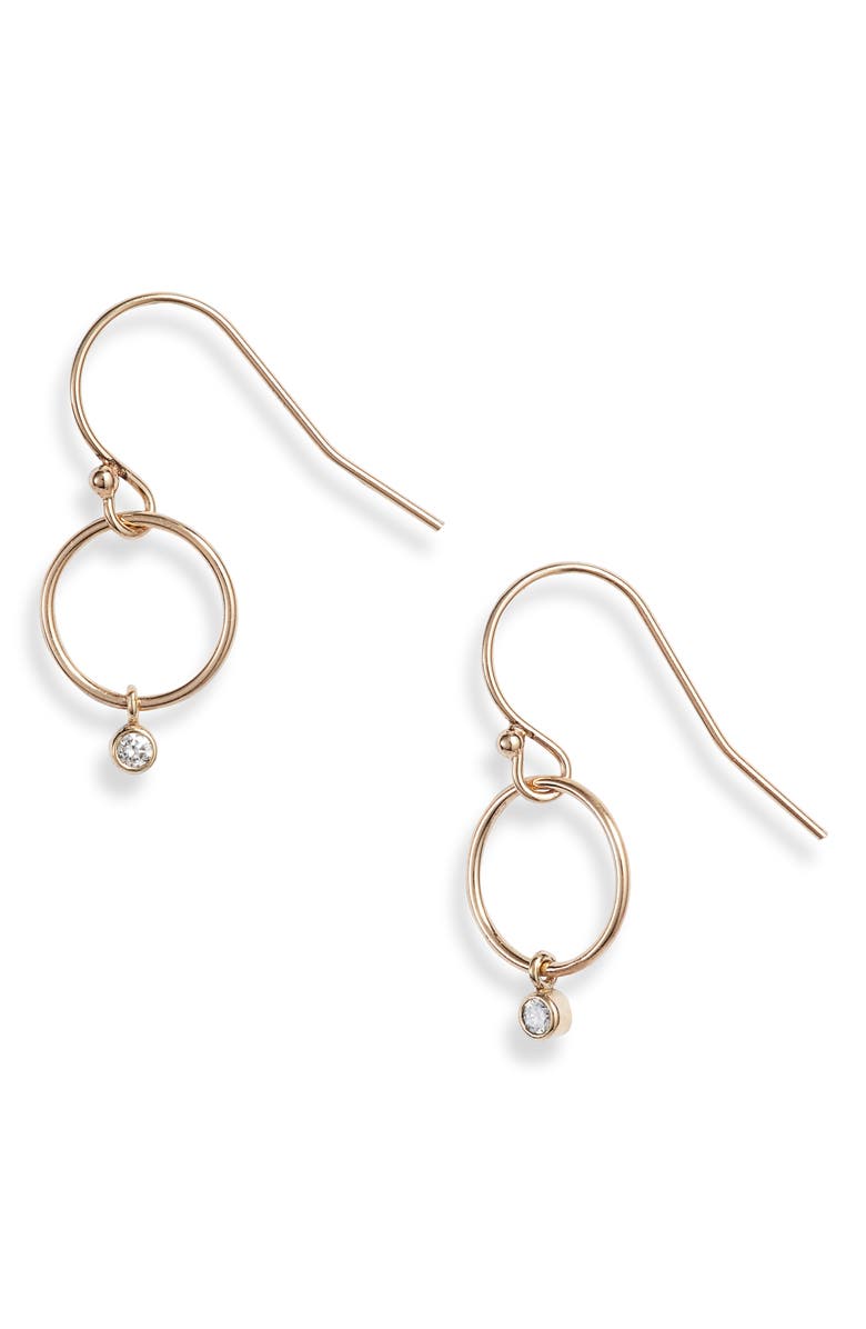 Zoë Chicco Diamond Drop Circle Earrings, Main, color,