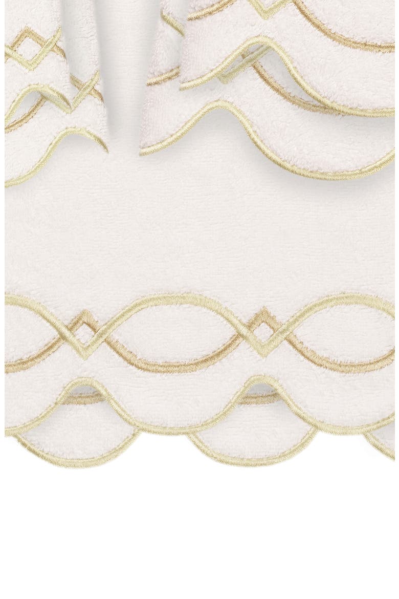 Diamond Chain Scallop 6-Piece Assorted Towels Set, Alternate, color, WHITE/ BEIGE