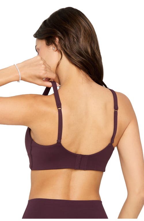Fabletics Pureluxe Longline Low Impact Bra In Burgundy