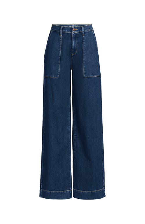 LANDS' END LANDS' END SOFT DENIM HIGH RISE WIDE LEG UTILITY JEANS