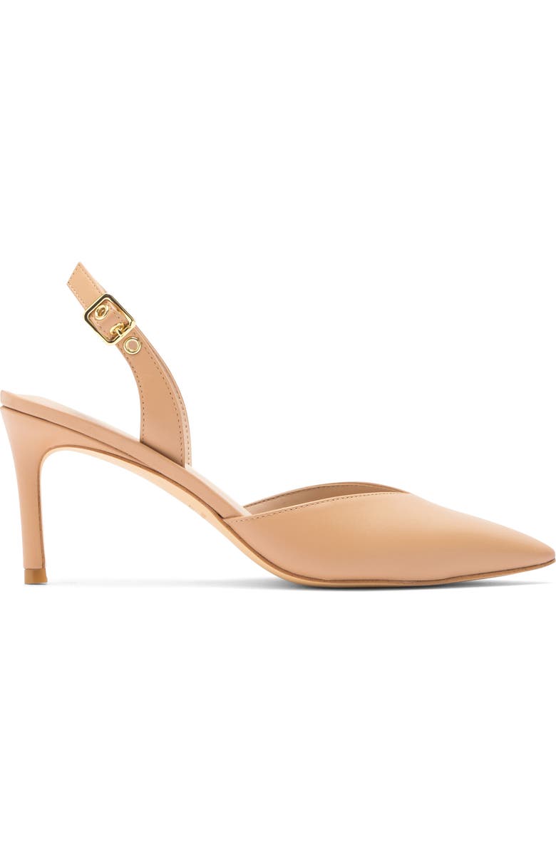Stuart Weitzman Ryder Slingback Leather Pump, Alternate, color, Golden Beige