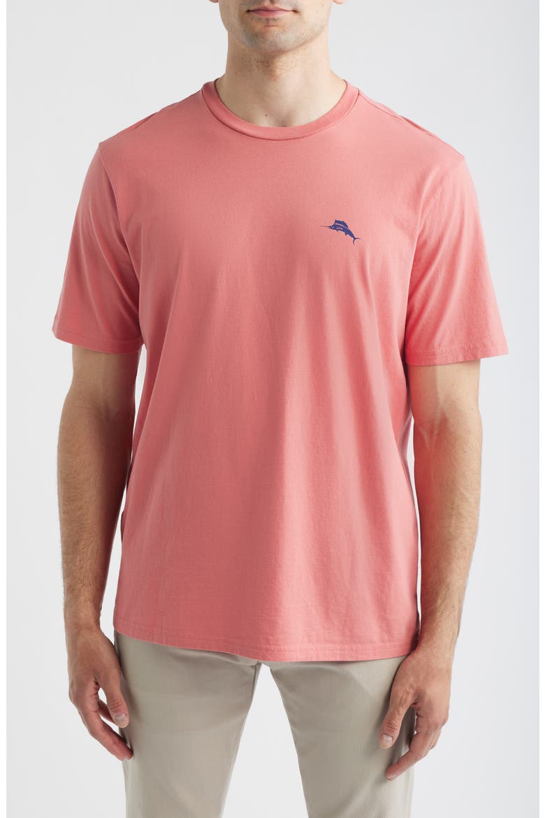 Marlin Waves Graphic T-Shirt, Main, color, RED SUNSET