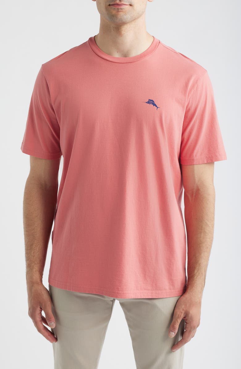 Tommy Bahama Marlin Waves Graphic T-Shirt, Main, color, Red Sunset