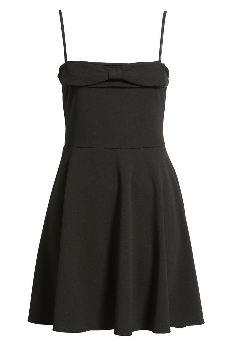 Bow Front Sleeveless Minidress, Alternate, color, BLACK