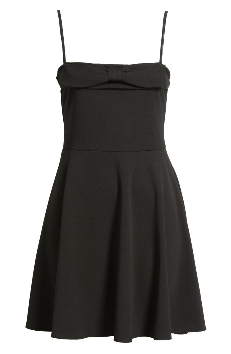 Jump Apparel Bow Front Sleeveless Minidress, Alternate, color, Black