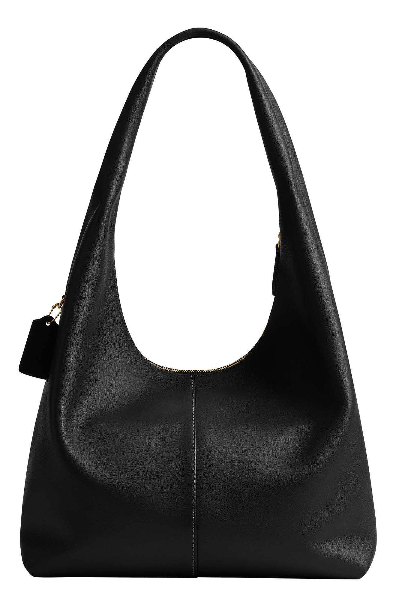 Pillow Brooklyn 34 Leather Shoulder Bag, Alternate, color, BLACK