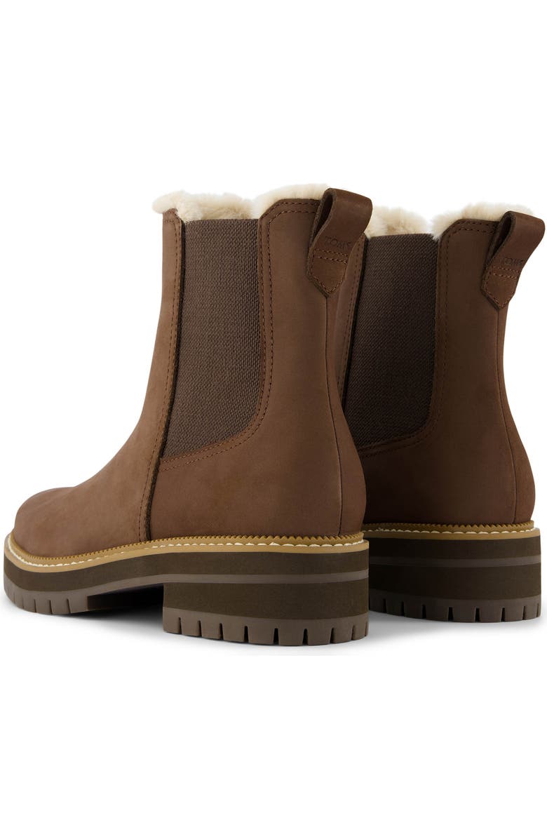TOMS Bennet Chelsea Boot, Alternate, color, Dark Brown/ Faux Fur