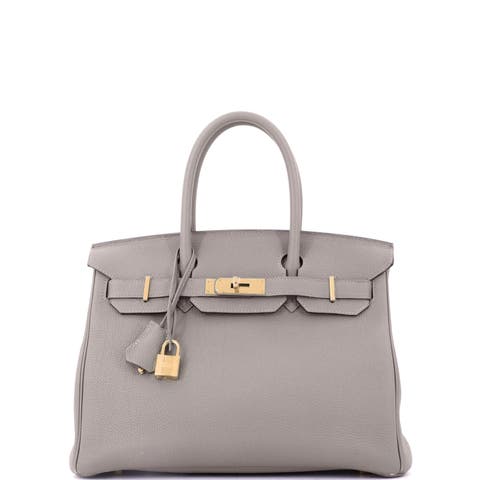 Birkin Handbag Grey Togo with Gold Hardware 30