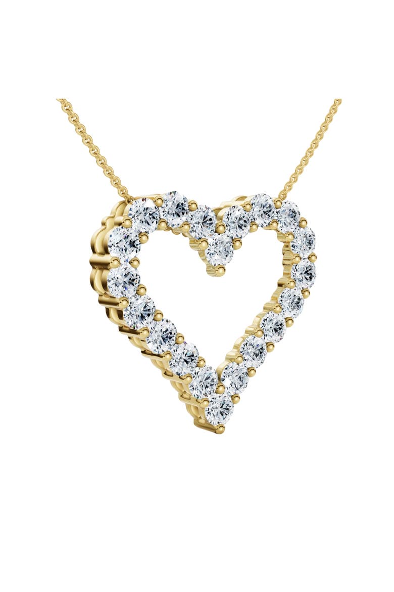 1Ct Diamond Heart Pendant 14k Gold Lab Grown 3/4" Tall Necklace, Main, color, 14k Yellow Gold
