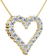 Bliss Diamond 1Ct Diamond Heart Pendant 14k Gold Lab Grown 3/4" Tall Necklace