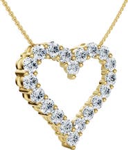Bliss Diamond 1Ct Diamond Heart Pendant 14k Gold Lab Grown 3/4" Tall Necklace