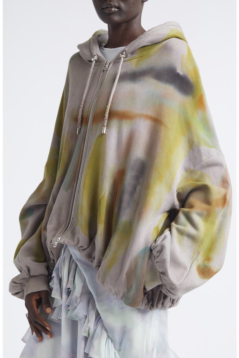 Fleece Zip-Up Hoodie, Alternate, color, PAINTED FOG