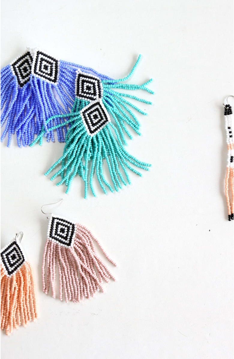 Fosterie Flower Poppy Embera Earrings, Alternate, color, Poppy