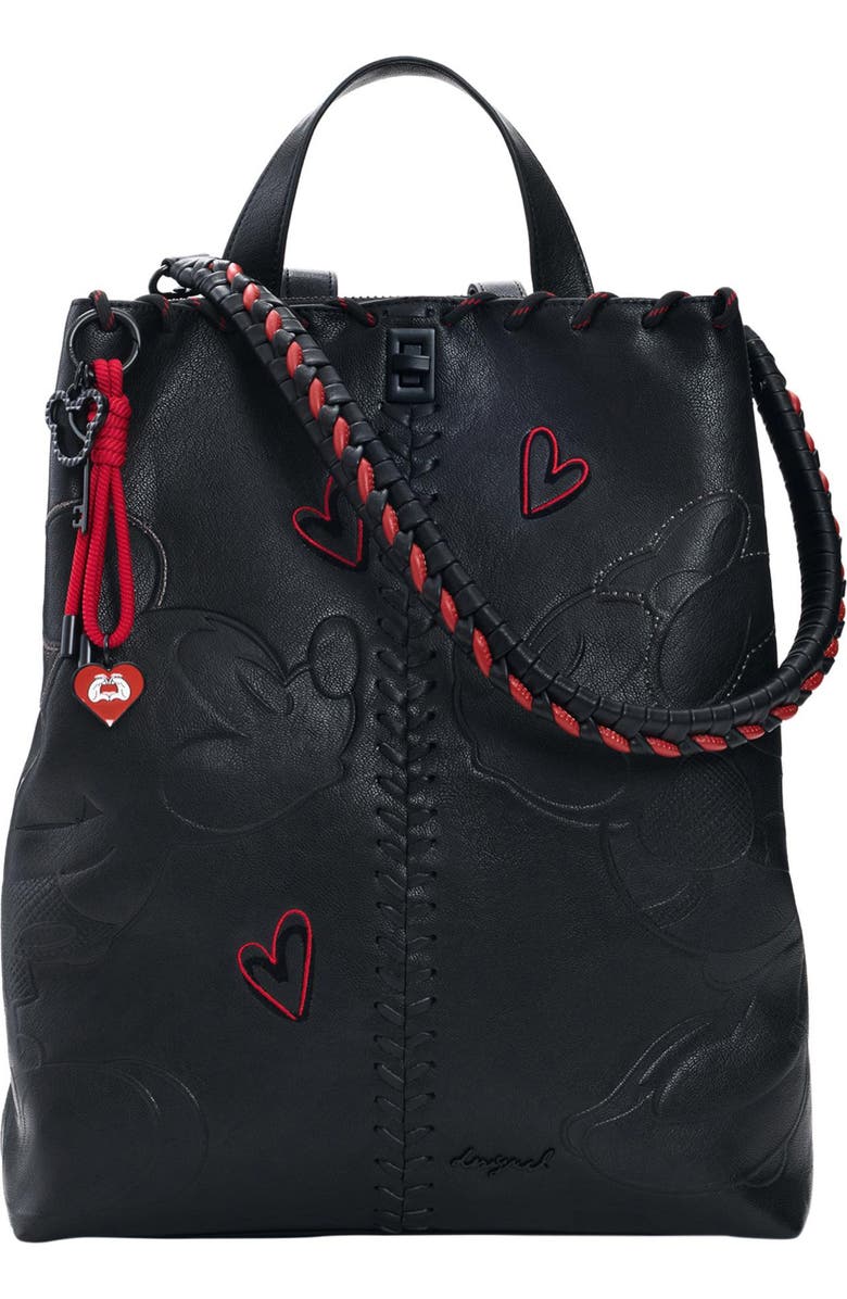Desigual x Disney Mickey Mouse Medium Faux Leather Backpack, Main, color,