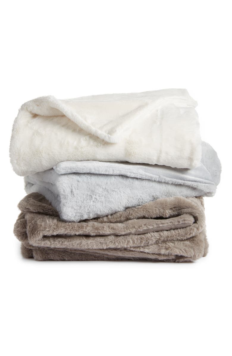 Nordstrom Recycled Faux Fur Throw Blanket, Alternate, color,