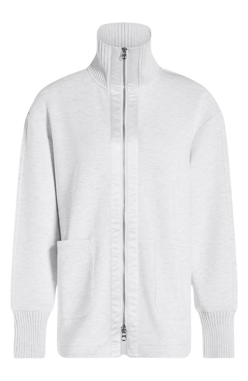 Varley Niamh Knit Zip Jacket In Ivory Marl
