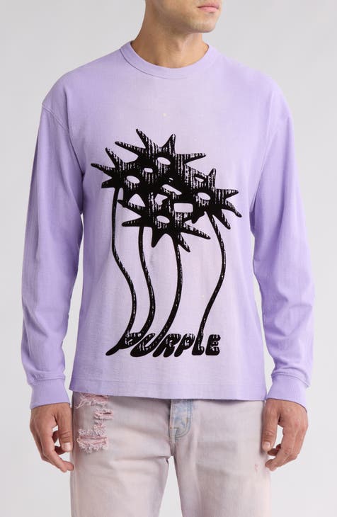 PURPLE BRAND shops Textured Jersey Distressed Graphic Tee