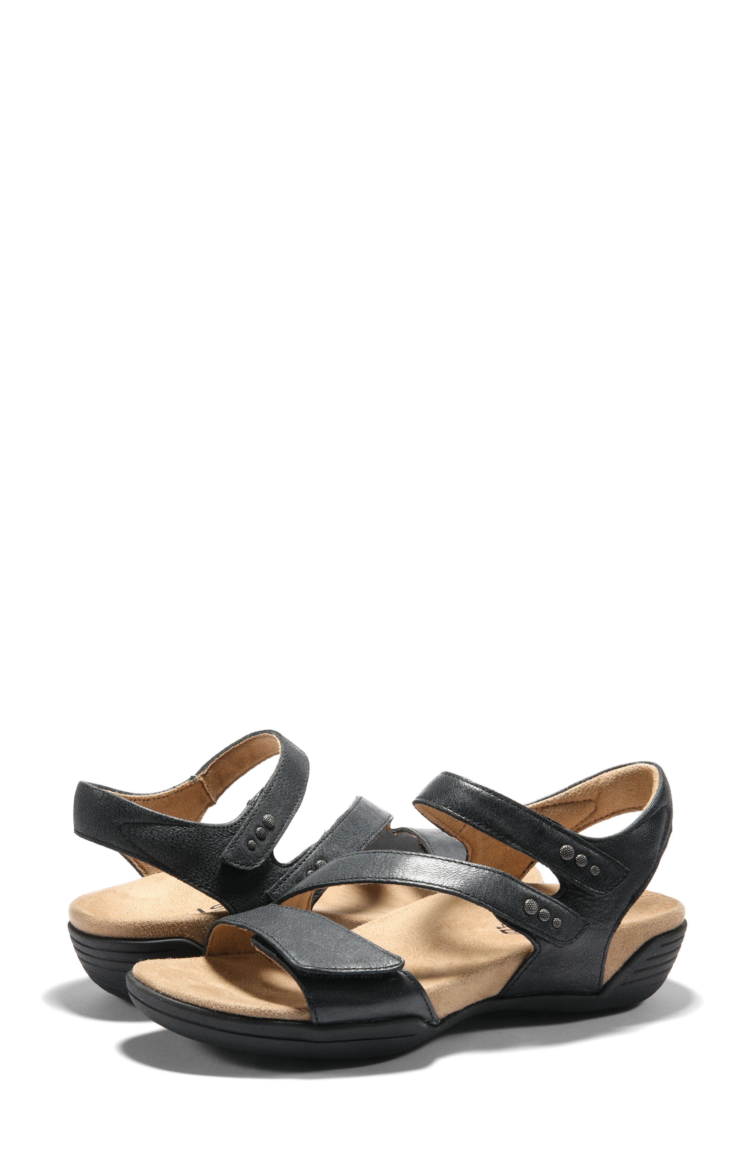 Hälsa Footwear Hälsa Denia Ankle Strap Sandal, Alternate, color, Black Leather