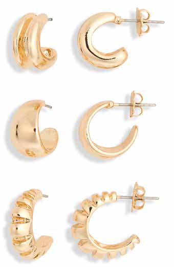 Set of 3 Mixed Hoop Earrings