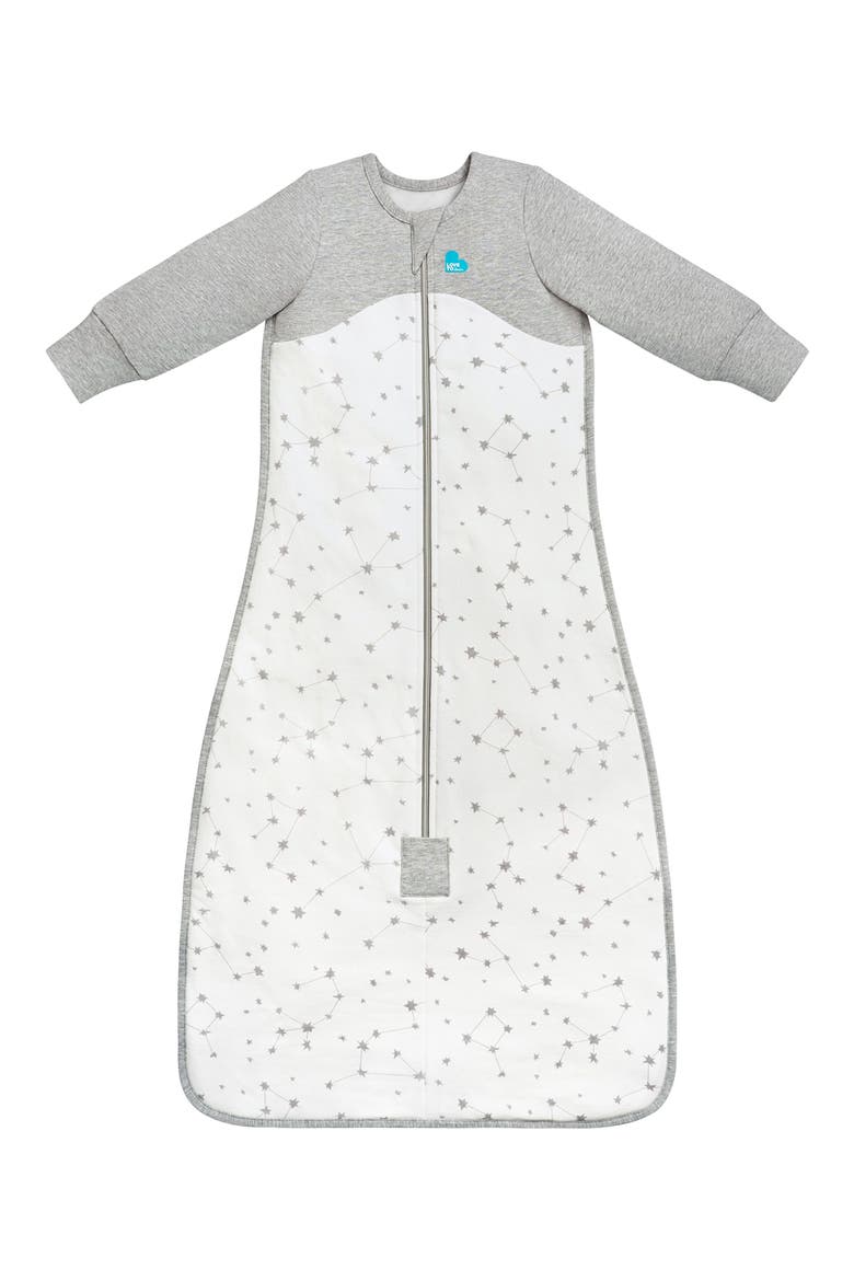 Long Sleeve Organic Cotton Sleep Bag, Main, color, STELLAR WHITE