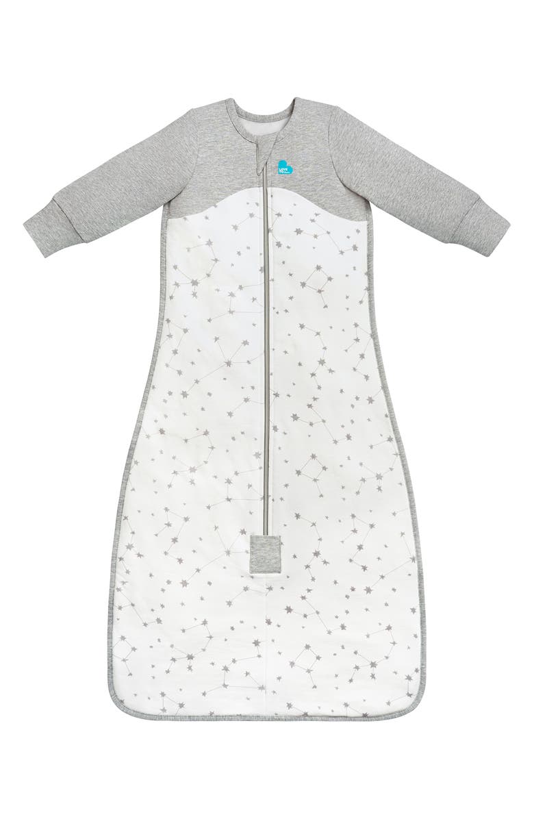 LOVE TO DREAM Long Sleeve Organic Cotton Sleep Bag, Main, color, Stellar White