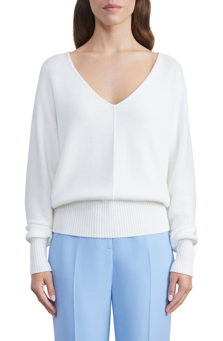 Lafayette 148 New York Dolman Sleeve Cotton & Silk Sweater, Main, color,