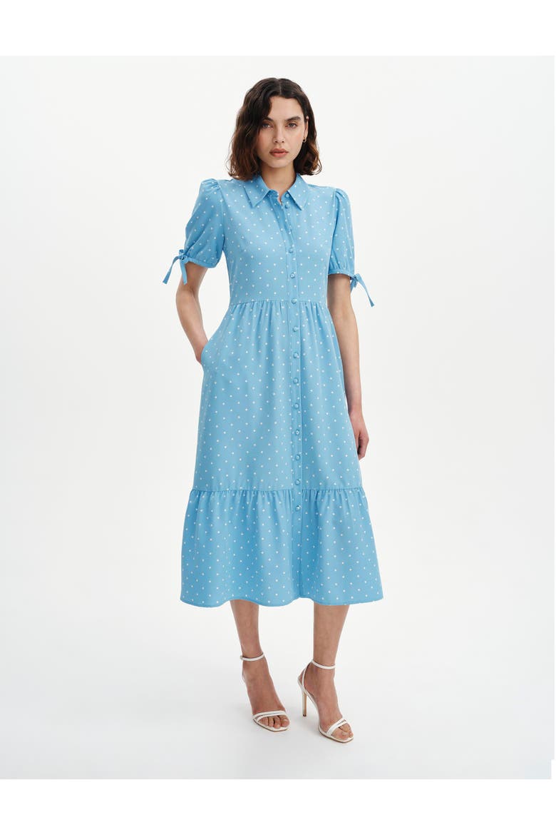 Estee Midi Shirt Dress, Alternate, color, Blue Spot