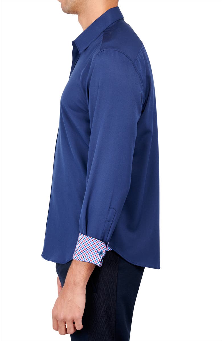 CONSTRUCT Solid Shirt Long Sleeve, Alternate, color, Navy