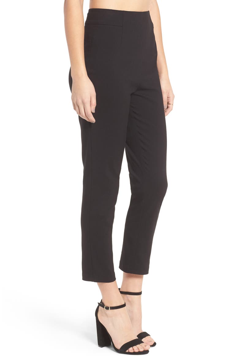High Waist Pants, Alternate, color, BLACK