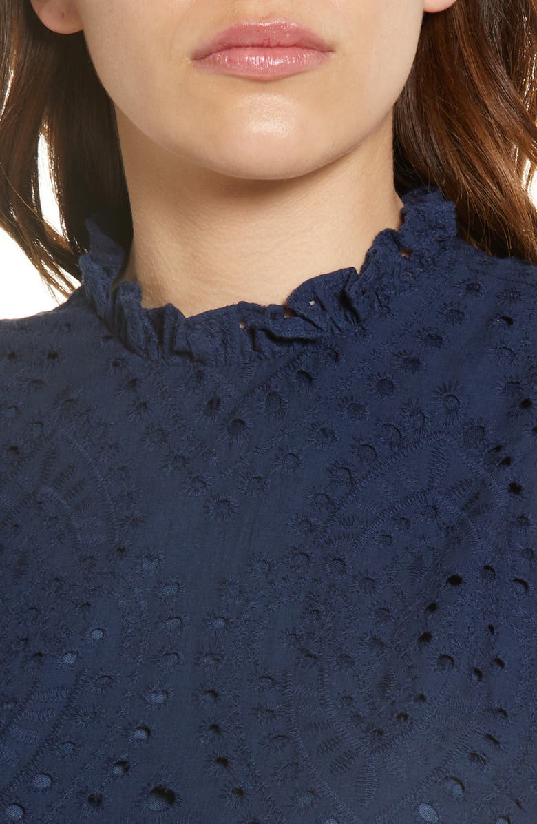 Julia Jordan Sleeveless Eyelet Ruffle Hem Dress, Alternate, color, 