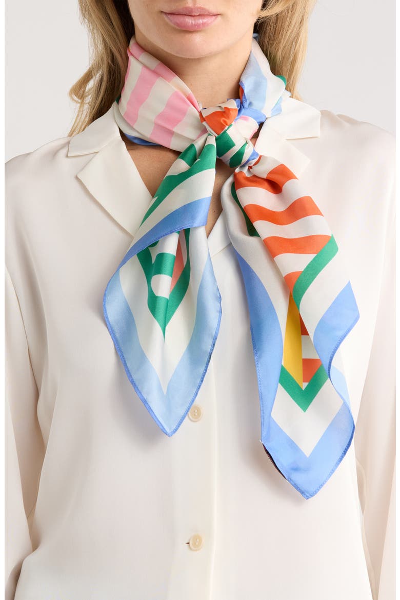 Herringbone Stripe Large Scarf, Main, color, BLUE MULTI