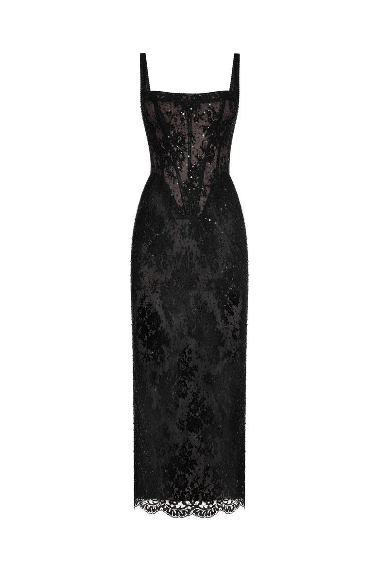 chantilly lace cocktail dress Sheer-Bodice Long White Lace Formal Dress
