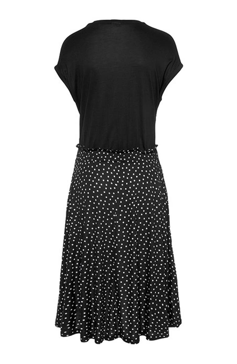 LASCANA Women's Polka Dot 2-In-1 Dress, Alternate, color, Black Dotted