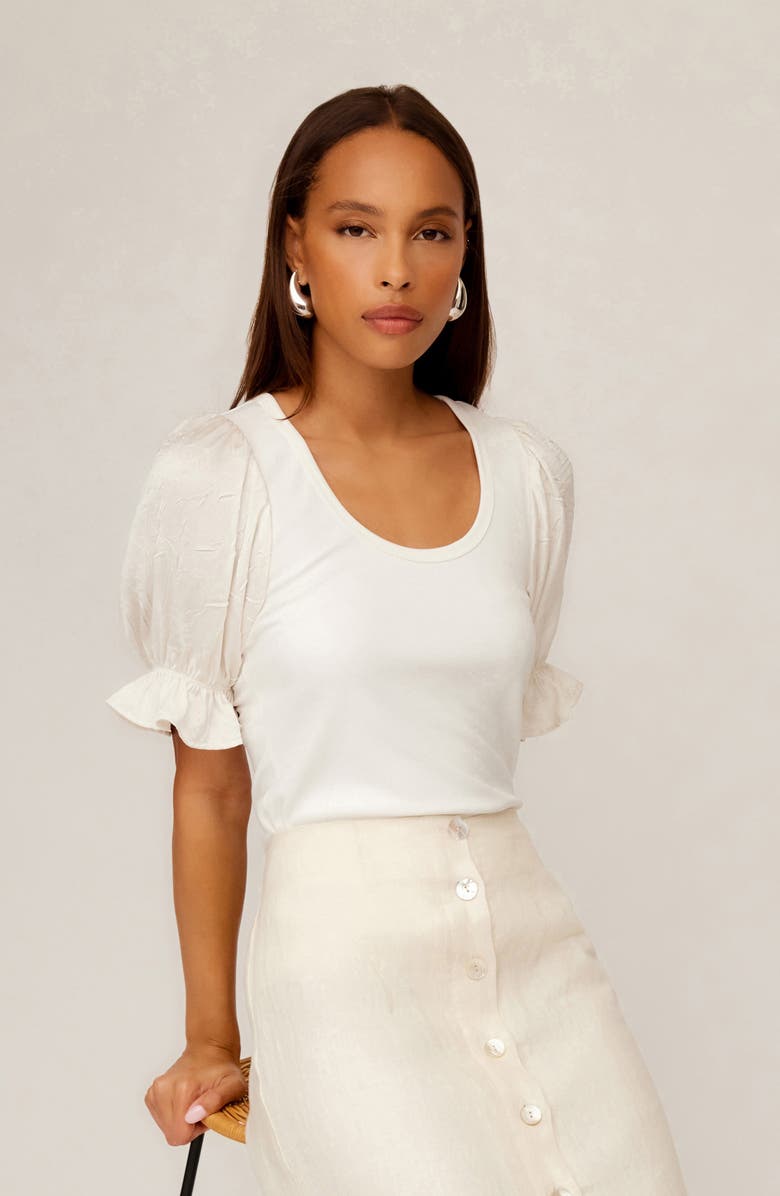 FIFTEEN TWENTY Tamra Contrast Puff Sleeve Top, Alternate, color,