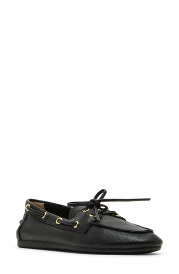 Steve Madden Sag Boat Shoe In Black