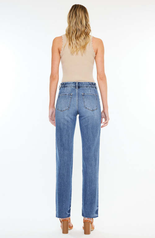 Kancan Melody High Rise True Straight Jeans In Blue