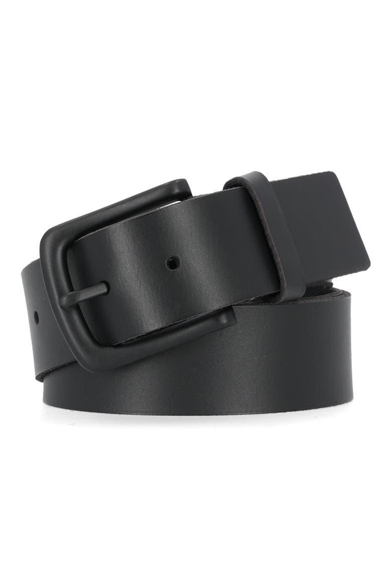 Pull Up Leather Belt, Main, color, BLACK/BLACK