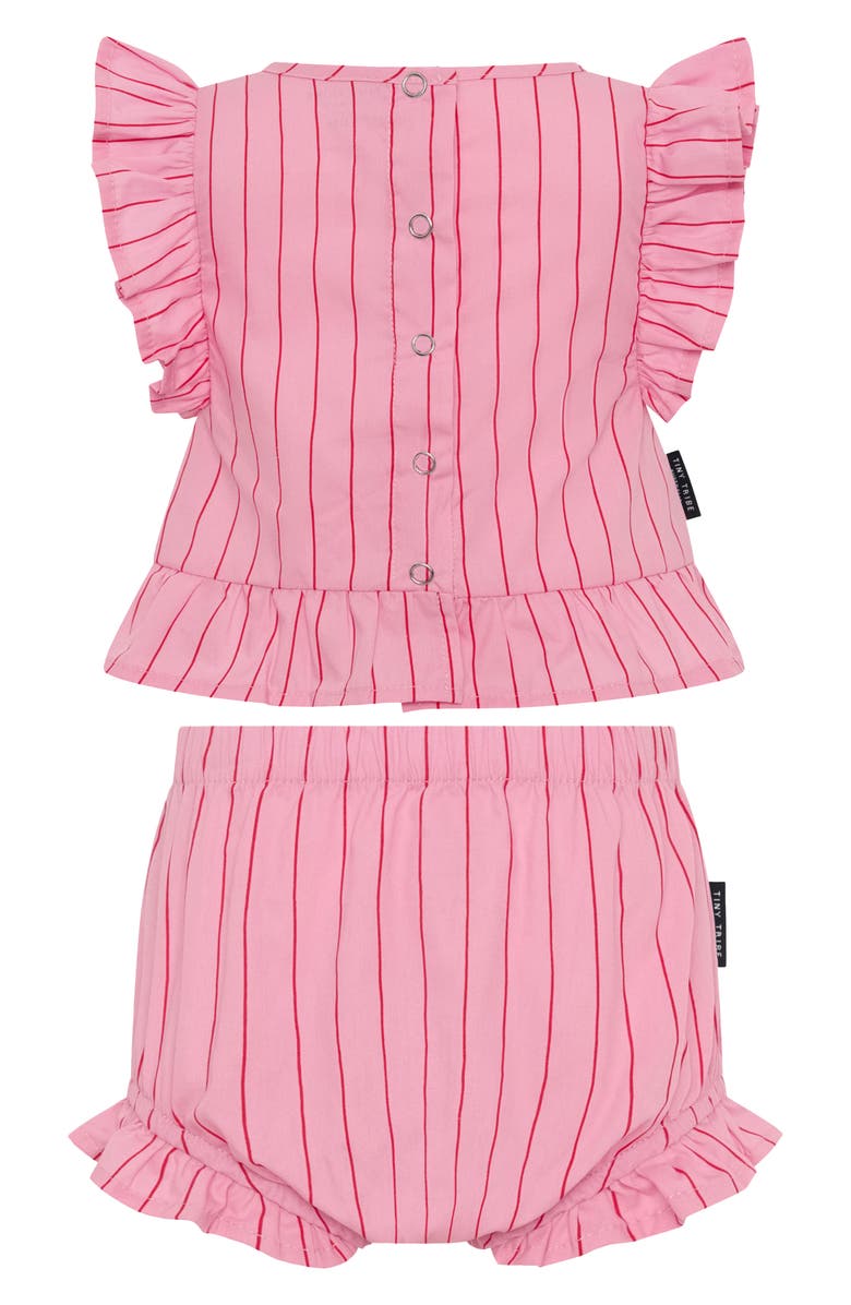 TINY TRIBE Lolly Stripe Frill Cotton Top & Shorts Set, Alternate, color, 