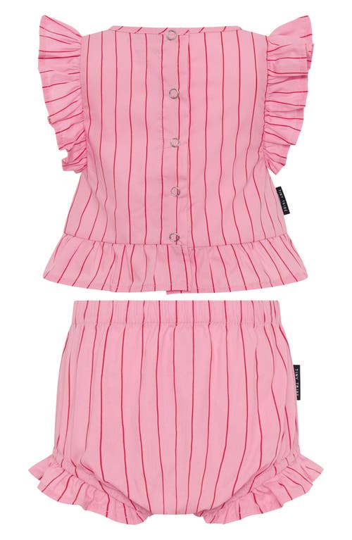 TINY TRIBE TINY TRIBE LOLLY STRIPE FRILL COTTON TOP & SHORTS SET
