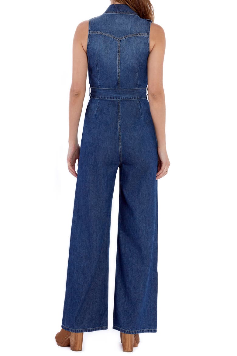 Camp Tie Belt Denim Jumpsuit, Alternate, color, CAMP BLUE